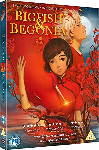 DVD cover for animated film "Big Fish & Begonia" featuring two young people.