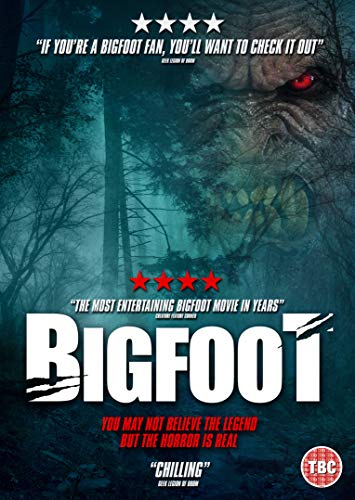 DVD cover for "Bigfoot" featuring a monstrous, hairy creature in a forest.
