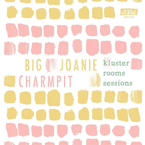 Album cover for Big Joanie and Charmpit with abstract pink and yellow blocks.