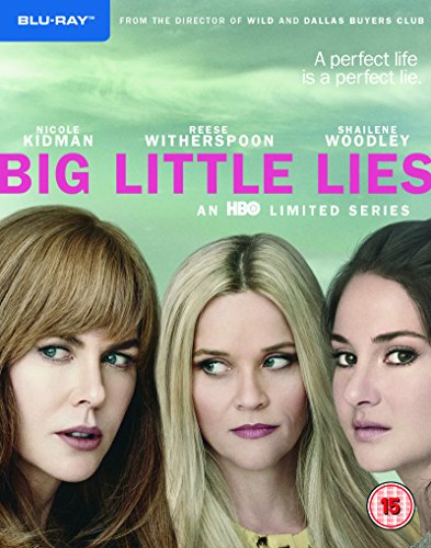 “Big Little Lies” Season 1 Blu-ray cover featuring Nicole Kidman, Reese Witherspoon, and Shailene Woodley.