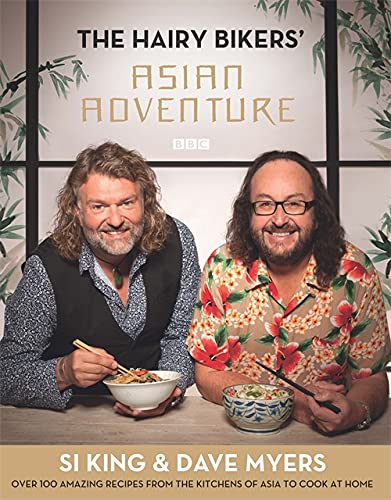 Cookbook cover featuring The Hairy Bikers with Asian-inspired food and text.