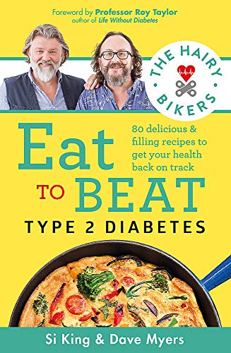 Cookbook cover featuring two bearded men and a frittata, about diabetes recipes.