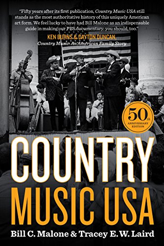 Book cover: "Country Music USA" 50th Anniversary Edition, black and white photo.