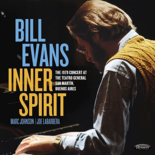 CD cover featuring pianist Bill Evans in profile, with text details.