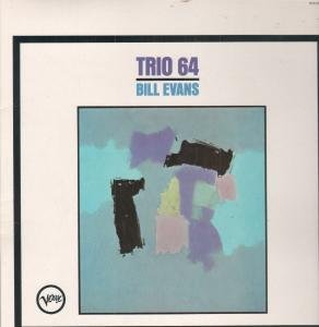 Album cover for Bill Evans Trio’s “Trio 64” with abstract art.
