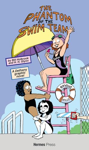 Cartoon cover of "Dethany and The Phantom of the Swim Team" graphic novel.