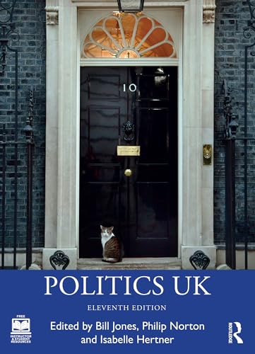 Book cover: "Politics UK" with image of 10 Downing Street door.