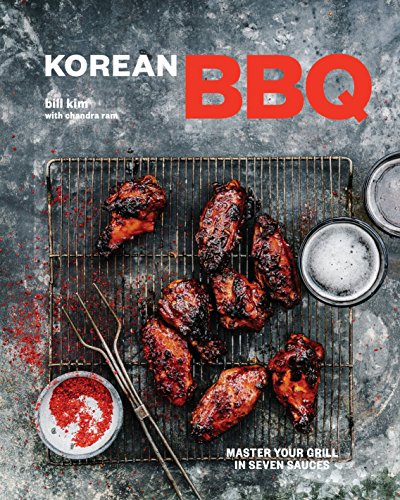 Cookbook cover featuring grilled Korean BBQ chicken and a pint of beer.