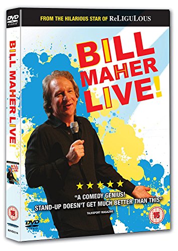DVD cover featuring Bill Maher, a comedian, with a colorful splatter background.