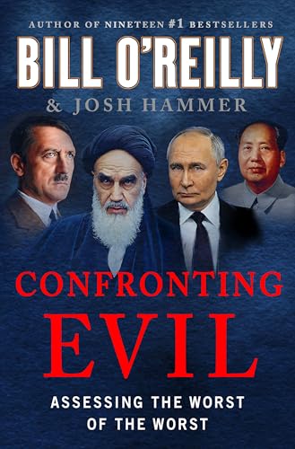 Book cover featuring portraits of historical figures labeled as “evil.”