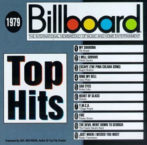 CD cover for “Billboard Top Hits: 1979” featuring song titles and logo.