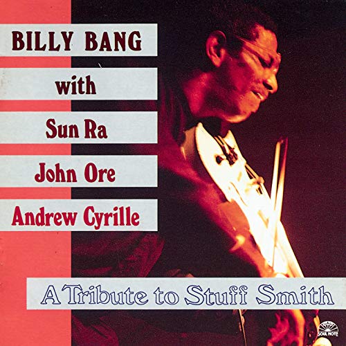 CD cover featuring violinist Billy Bang and Sun Ra, red and white design.