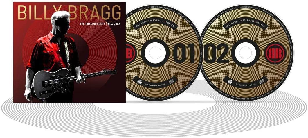 Billy Bragg album cover, "The Roaring Forty 1983-2023" deluxe CD edition.