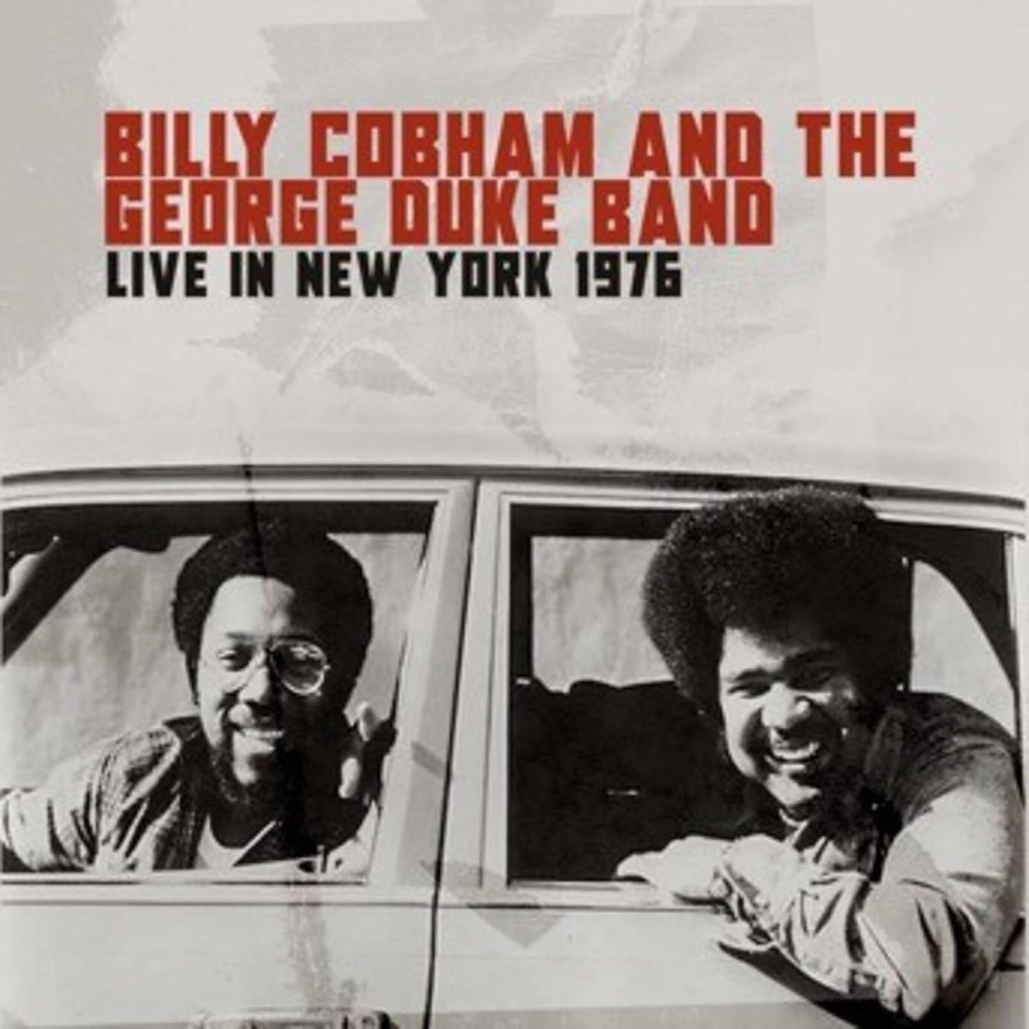 CD cover featuring Billy Cobham and George Duke in a car window.