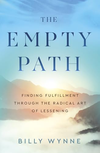 Book cover with blue text over a misty mountain landscape.