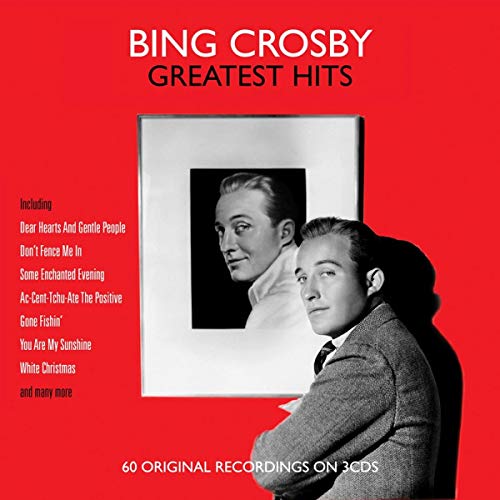 Red album cover featuring Bing Crosby in a white frame, with song list.