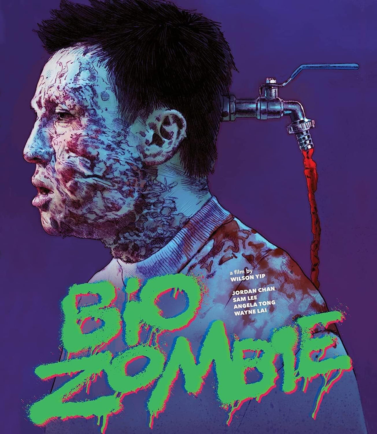 Blu-ray cover for "Bio Zombie" featuring a decaying man and dripping faucet.