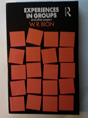 Book cover: "Experiences in Groups" by W.R. Bion, with abstract red design.