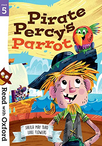 Book cover: pirate boy, parrot, and ship on a bright, illustrated scene.