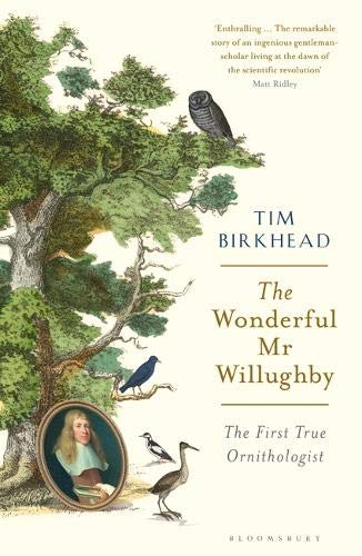 Book cover featuring a portrait, birds, and leafy tree branches.