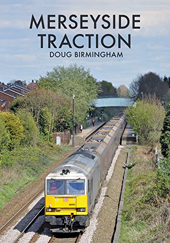 Book cover: "Merseyside Traction" featuring a yellow and grey diesel train.