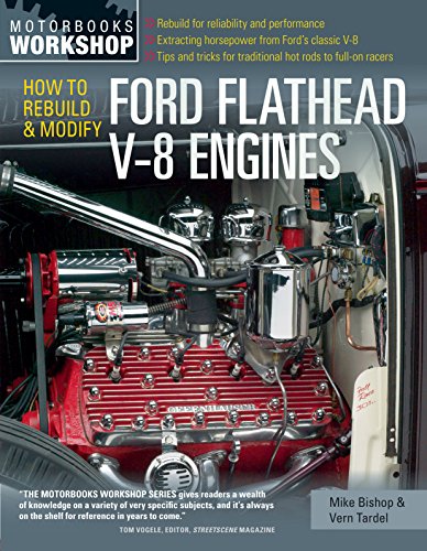 Book cover: “How to Rebuild & Modify Ford Flathead V-8 Engines,” with engine photo.