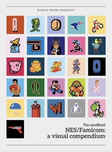 NES/Famicom: a visual compendium book cover featuring 8x4 grid of pixel art characters.