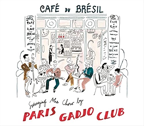 CD cover: sketched cafe scene with musicians and patrons.