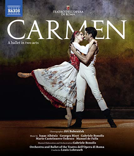 Ballet cover featuring a couple embracing, with "Carmen" prominently displayed.