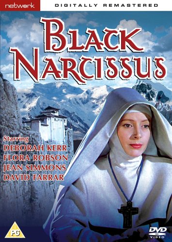 Black Narcissus" DVD cover featuring Deborah Kerr as a nun in mountains.