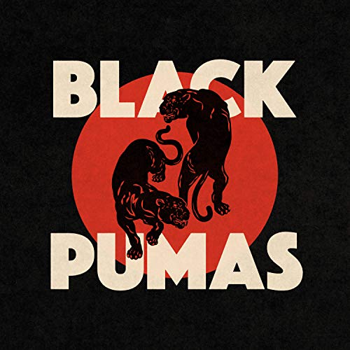 Black Pumas album cover: two black pumas against a red circle.