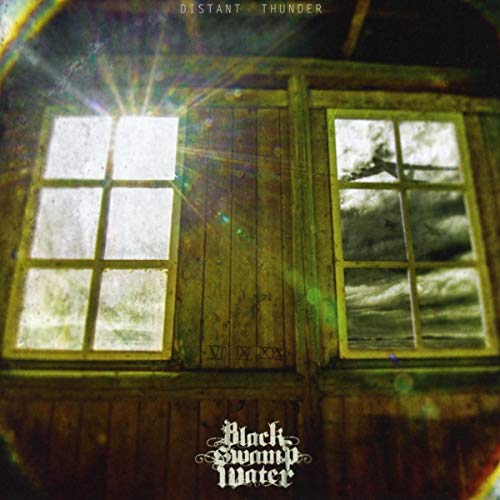 CD cover: weathered window with stormy sky, album title "Distant Thunder".