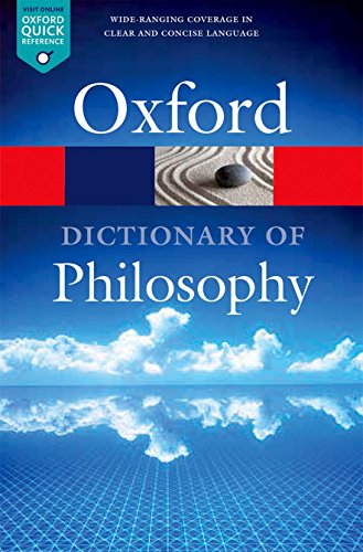 The Oxford Dictionary of Philosophy book cover with a zen garden and sky imagery.