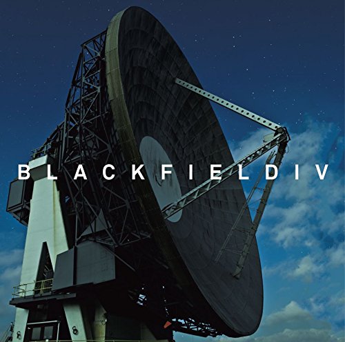 Radio telescope against a blue, starry sky with album title "Blackfield IV".