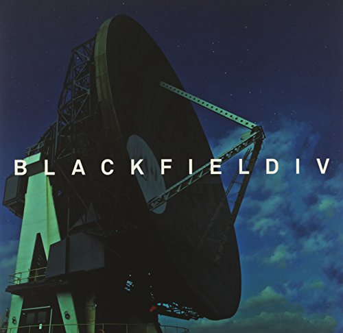 Blackfield IV album cover featuring a large radio telescope against a night sky.