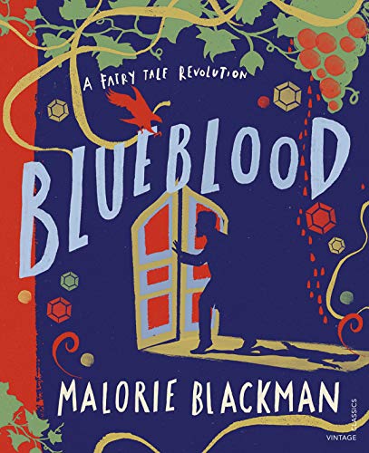 Book cover: “Blueblood” by Malorie Blackman, with bird and house imagery.