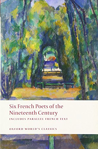 Book cover: Impressionist garden scene with title “Six French Poets…”