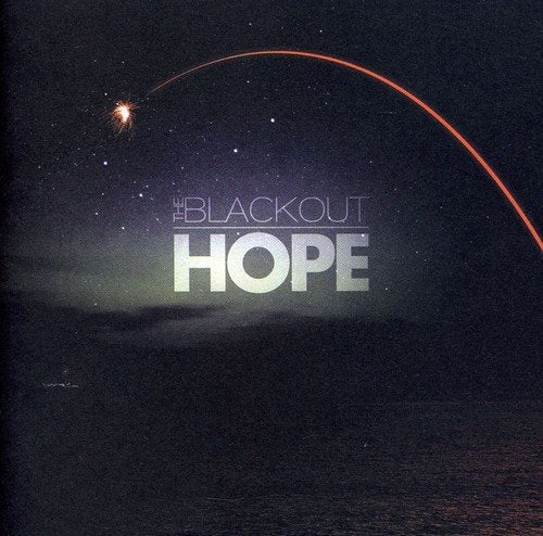 "Album cover with 'Blackout - Hope' text, night sky, and comet."