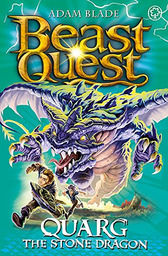 Book cover featuring a purple stone dragon and a boy with a sword.