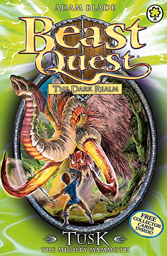 Book cover featuring a boy with a sword facing a large, colorful mammoth.