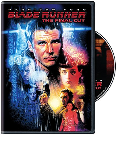 Blade Runner: The Final Cut DVD cover featuring Harrison Ford in a rainy cityscape.