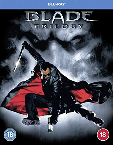 Blade Trilogy Blu-ray cover featuring Wesley Snipes wielding a sword.