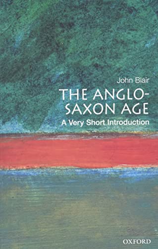 Book cover: "The Anglo-Saxon Age" with abstract green, red, and blue design.