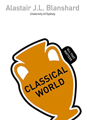 Book cover: orange amphora illustration with text "Classical World: All That Matters".