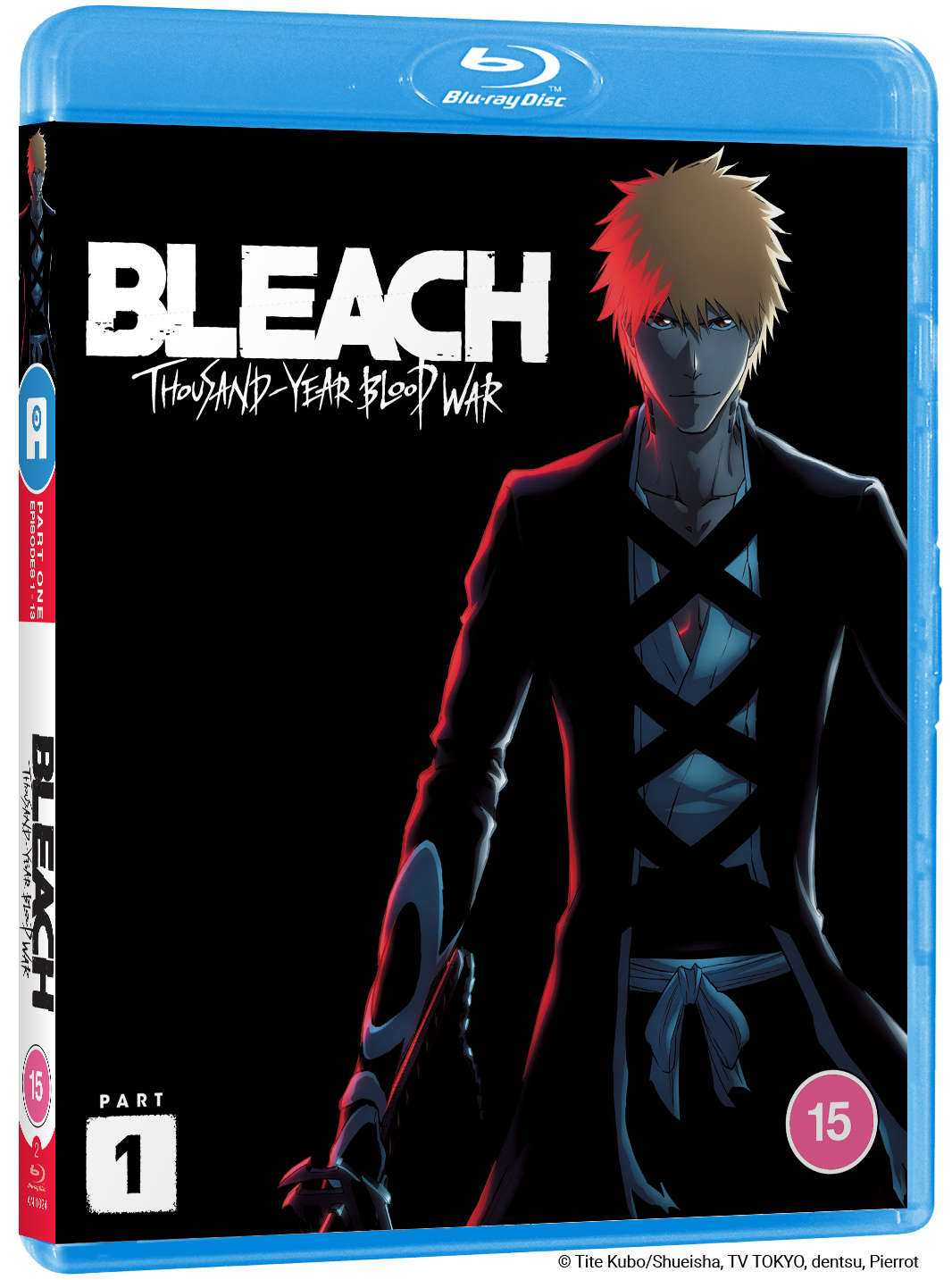 Bleach Blu-ray cover featuring Ichigo Kurosaki with a white katana.