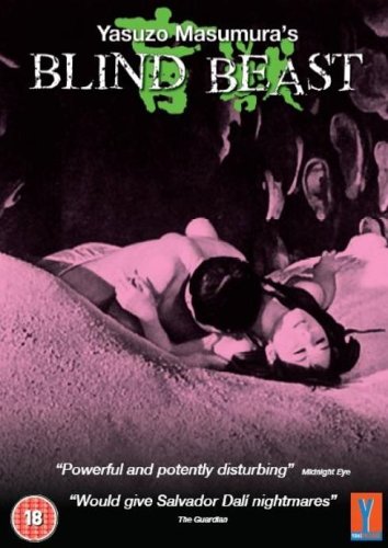 DVD cover for BlindLSCC Blind Beast featuring a woman lying on pink sand.