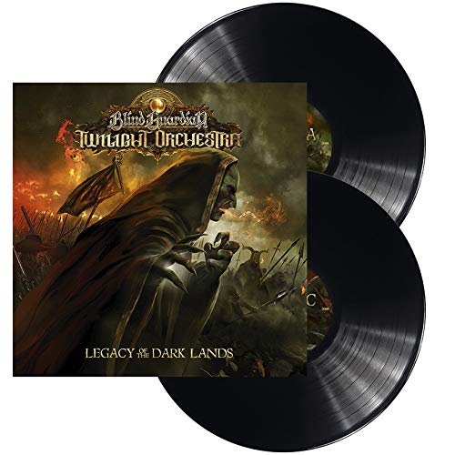 "Double vinyl record set with album cover featuring a hooded figure in a battlefield."
