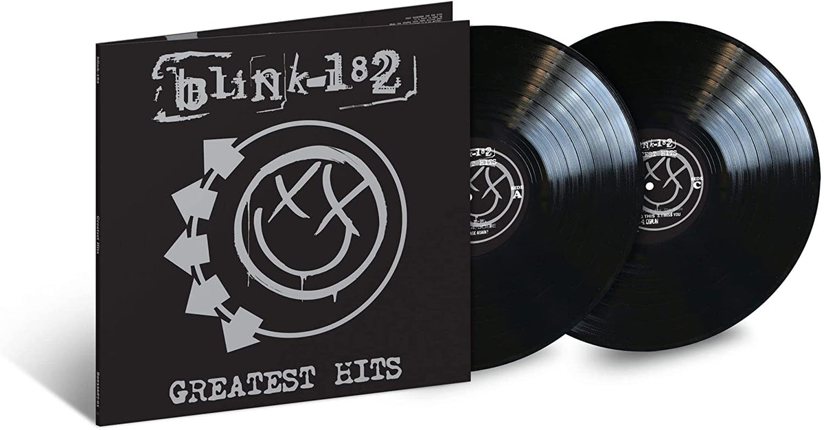 Blink-182 Greatest Hits vinyl record gatefold sleeve with two black vinyl discs.