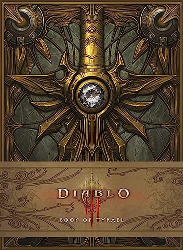 Gold and gray ornate book cover with “Diablo: Book of Tyrael” text.