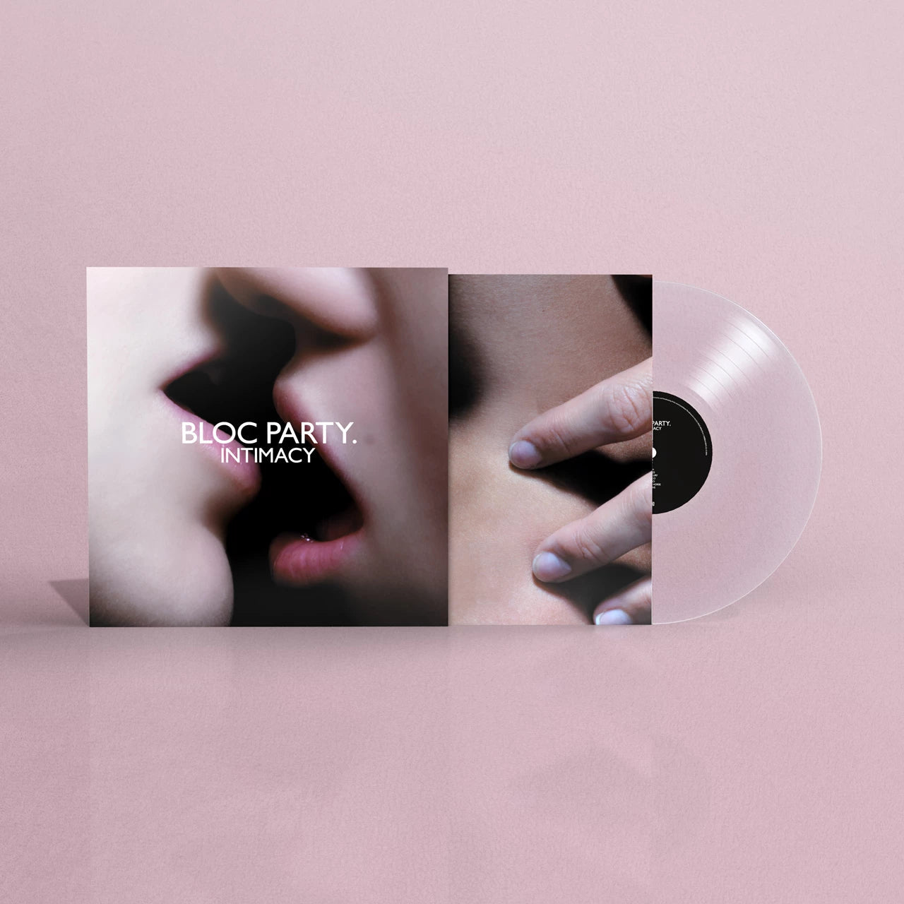 Bloc Party "Intimacy" vinyl record with close-up cover art.